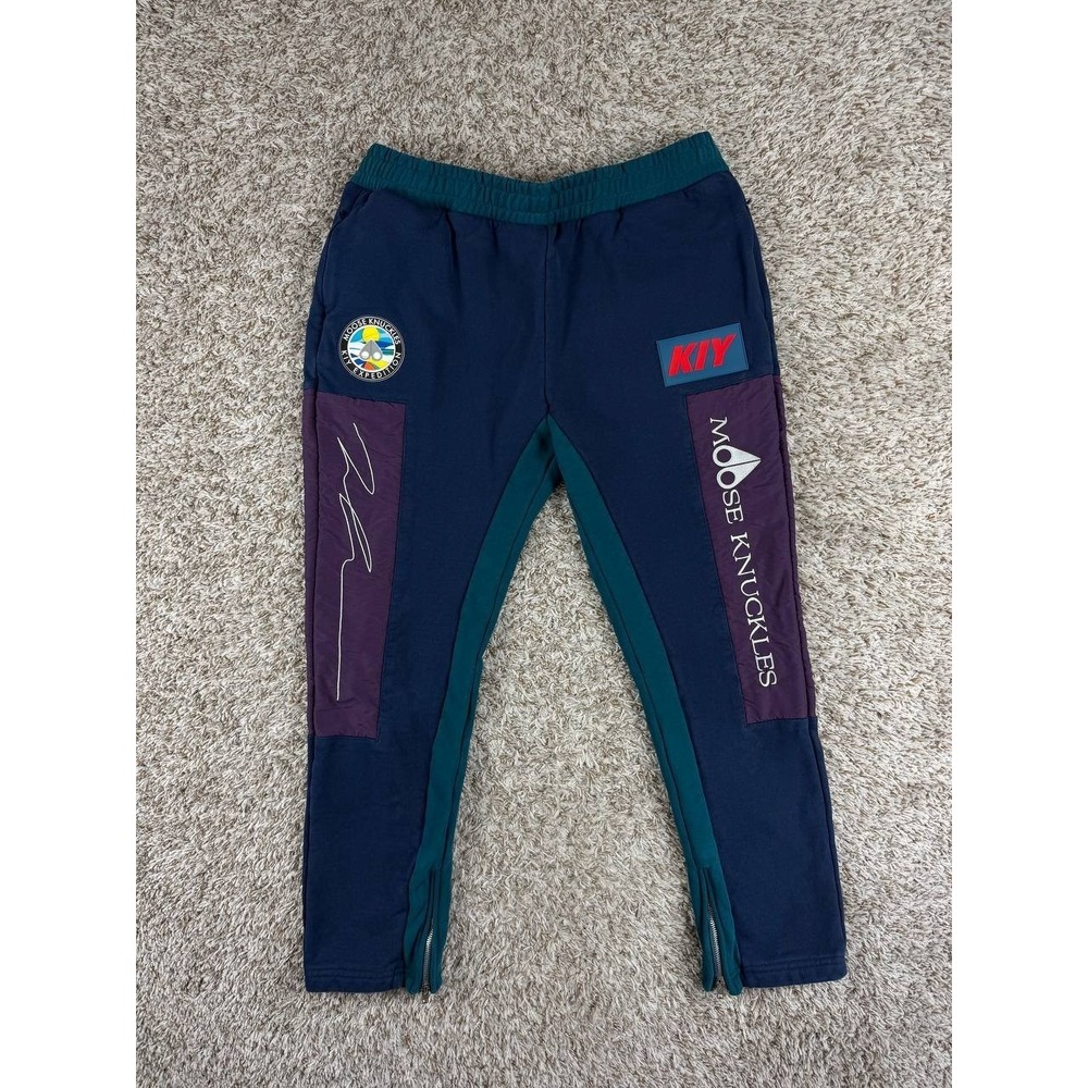 Kool Kiy x Moose Knuckles Reves Paris Blue Purple Sweatpants Men's Size XL